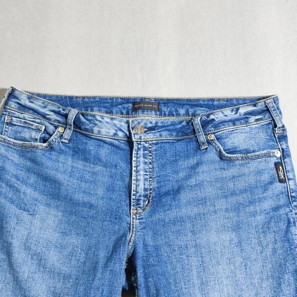 Silver Jeans Bermuda shorts women's size 34 denim blue colour Elyse straight - Picture 2 of 13